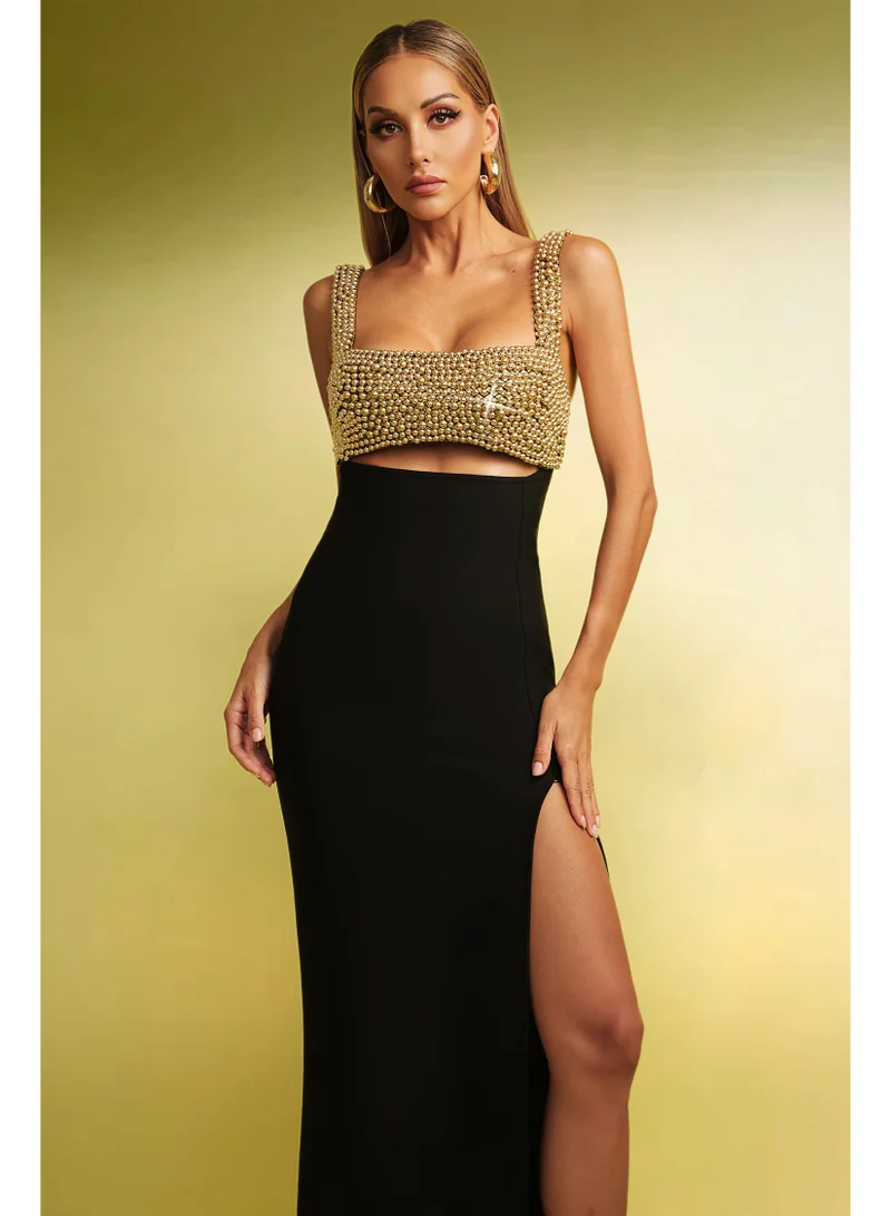 Bella Barnett  Katty High Slit Sleeveless Bandage Maxi Dress for Women | Best Price UAE